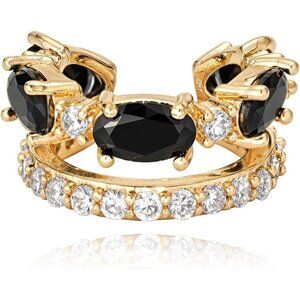 14K Gold Plated Jewelry Zircon Diamond Turquoise Cuffs Non Piercing Earrings